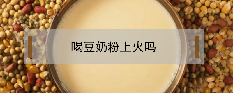 喝豆奶粉上火嗎