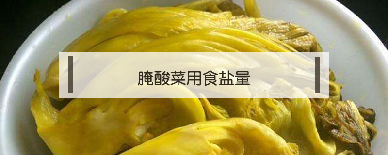 腌酸菜用食鹽量